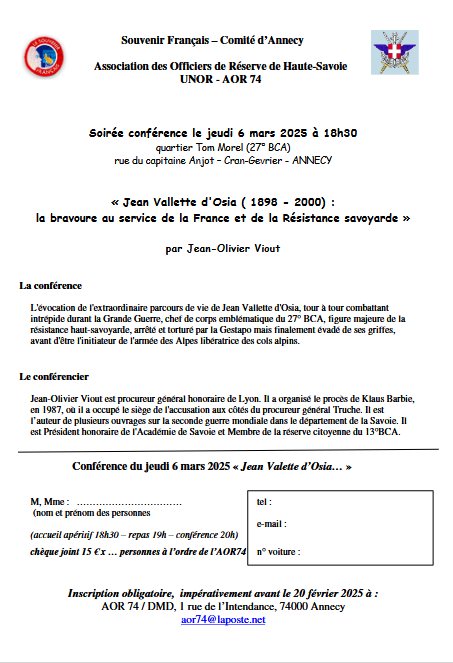 Conférence de M Jean-Olivier VIOUD