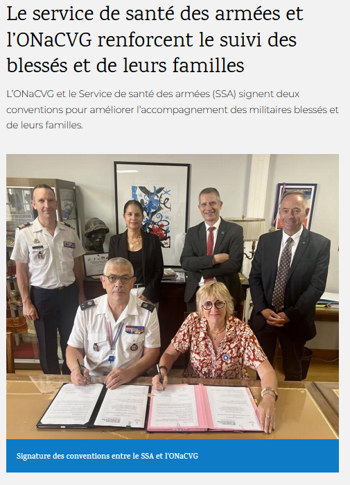 Convention entre le service santé des Armées et L’ONaCVG