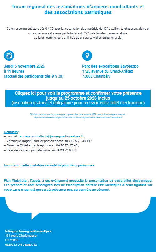 FORUM REGIONAL DES ASSOCIATIONS D’ANCIENS COMBATTANTS ET DES ASSCIATIONS PATRIOTIQUES