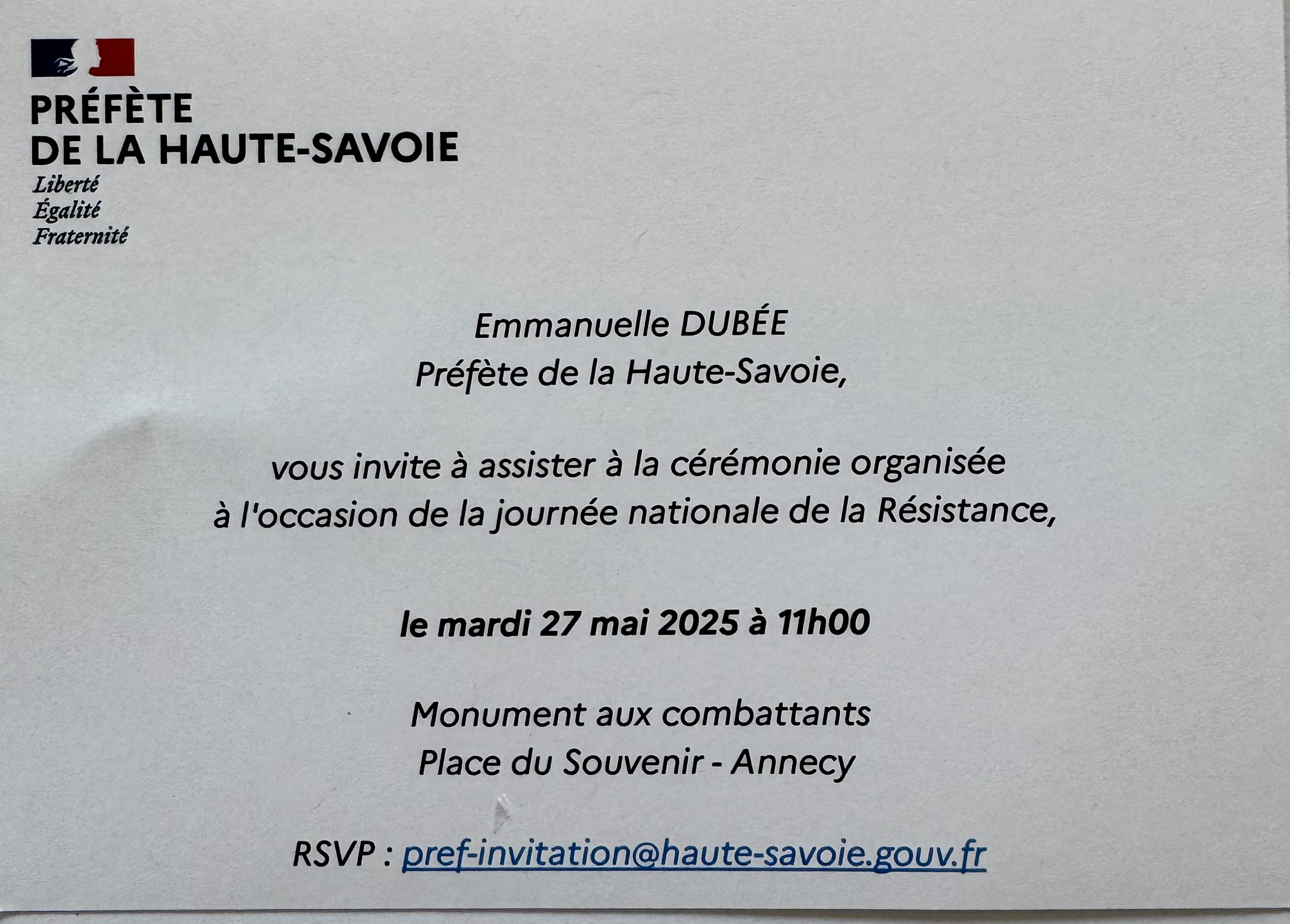 Journée nationale de la Résistance du 27 mai